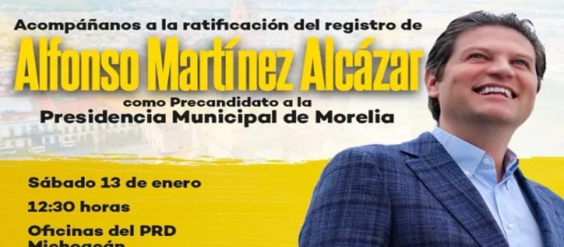 Alfonso Martínez ratificará registro en el PRD